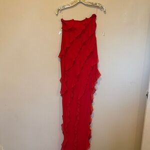 Oh Polly Red Ruffle Dress